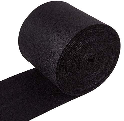BENECREAT 600cm 140mm breiter Filz Stoff Craft Filz Stoffrolle Schwarz Vlies Filzrolle für DIY Craft Patchwork Nähen, 3mm dick