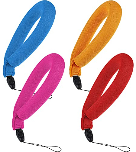 Weewooday 4 Pcs Floating Wrist Strap Waterproof Camera Phone Float Strap for Underwater Pouch Keychain Lanyard Waterproof Life Pouch Case for Camera Cell Phone Swimming Fishing Bag