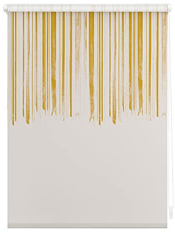 Lichtblick Klemmfix Tageslicht-Rollo mit Motiv, ohne Bohren, Blickdicht, Seitenzugrollo, Made in Germany, Julia Schumacher Flowing Honey - Gelb 120 cm x 150 cm (B x L)