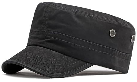 Herr platt topp militär justerbar visir utomhus sport hatt armékeps klassisk basebollkeps