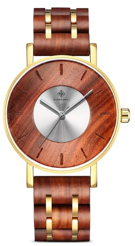 dirocoro Elegante Relojes Hombre Natural Madera Relojes Ligero Cuarzo Analógico Reloj de Lujo Moda Vintage Negocio Casual Relojes Pulsera para Hombre