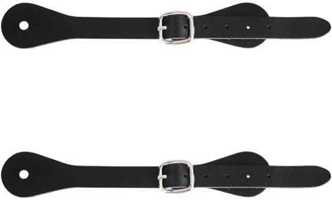 GORGECRAFT 2 Stück Einlagige Sporenriemen Schwarzes Echtes Leder Verstellbares Western Cowboystiefel7 10(1) cm Abnehmbare Schnalle Schnürsenkel Knöchelschuhriemen Gürtel Für Männer Und Frauen