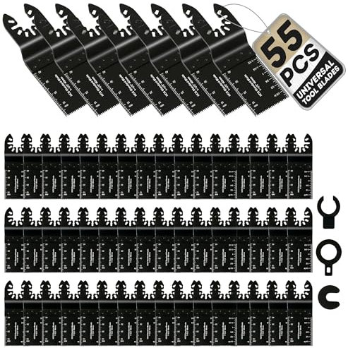 Coselena 55-Piece Multi Tool Blades Set – Heavy-Duty Oscillating Saw Blades for Wood, Plastic, and Soft Metal – Universal Fit for Precision Cutting with Most Oscillating Hand Tools