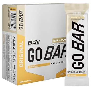 Bare Performance Nutrition BPN Go Bar, Oat Based Training 36g of Carbohydrates and 200 kcal Per Bar, 12 Bars Per Box, Original Oat