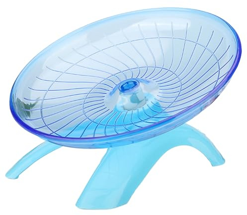 Hamster Flying Saucer Silent Running Wheel, 7 Inch, Suitable for Guinea Pigs, Hamsters, Hedgehogs and Other Small Animals to Ensure Safe Exercise（Blue）