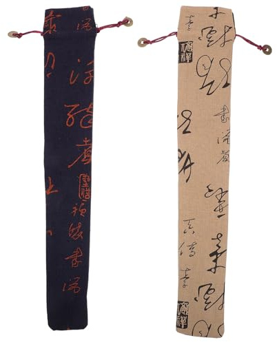 Baluue Bolsa Protectora para Flauta de Bambú F Tono, 2 Piezas, Funda Engrosada de Lino y Algodón, Duradera y Flexible, Accesorio Adecuado para Almacenamiento y Estilo Aleatorio
