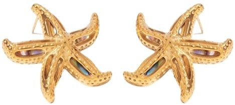 Buxuaaaa semesterhalsband för kvinnor trendig kedja i rostfritt stål med justerbar längd snäcka sjöstjärnor design smycken gåva sjöstjärnor snäcka lager halsband