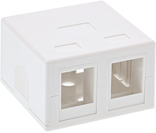 InLine 76202B anslutningsuttag utanpåliggande för 2 x Keystone RJ45-uttag, vit