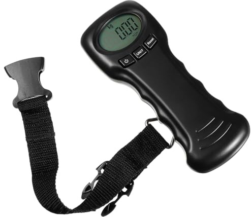 BESPORTBLE Portable Digital Luggage Scale with Hook, Compact Travel Suitcase Weight Scale, Lightweight, Accurate LCD Display, Battery Not Included, Black