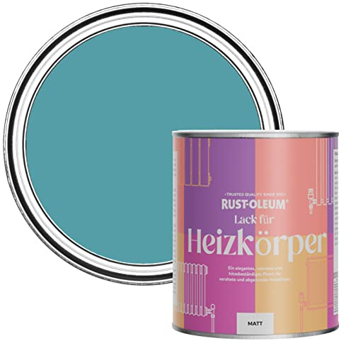 Rust-Oleum, blau Heizkörperfarbe, hitzebeständig, geruchsarm in Matt Finish - Petrol 750ML