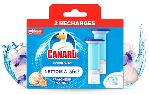 Canard Wc Fresh Disc Recharges Marine – Bloc Sans Cage Nettoyant WC – 2 Recharges
