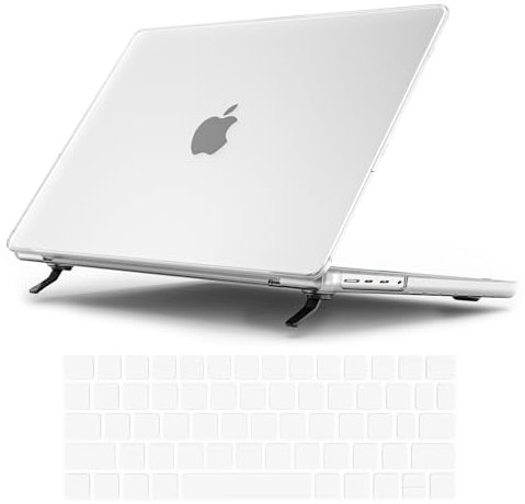 BENWIS Kompatibel mit MacBook Pro 14 Zoll Hülle 2023 2022 2021 M2 A2779 A2442 M1 Pro/Max Chip mit Touch ID, mattierte Hartschale, Anti-Fingerabdruck + Tastaturabdeckung (klappbarer Ständer, mattiert,