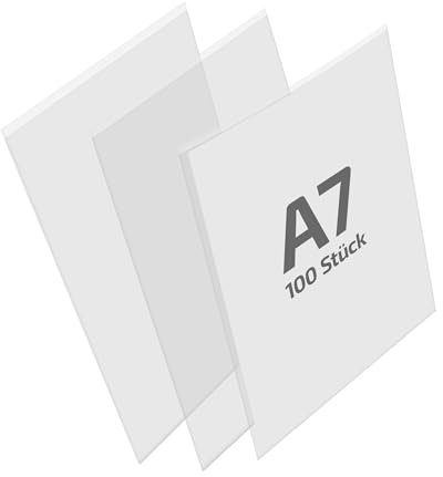 REIF Hamburg 100 Stück Taschenhülle selbstklebend DIN A7 hoch, Vinyl-Weichfolie glasklar 0,140 mm, Selbstklebetaschen transparent, Made in Germany