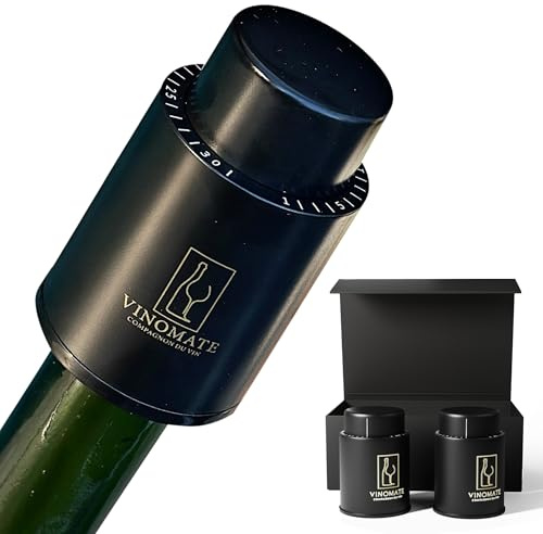 Wine Bottle Stopper with Vacuum Pump – Reusable Wine Saver That Preserves Freshness for Days – Universal Fit Wine Preserver, Bar & Kitchen Accessory