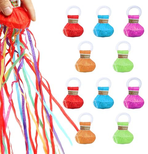 10 Stück Luftschlangen Wurf Konfetti Hand Werfen Streamer Bombe Geeignet für Party Hochzeit Weihnachten Geburtstag Magie Aufführungen