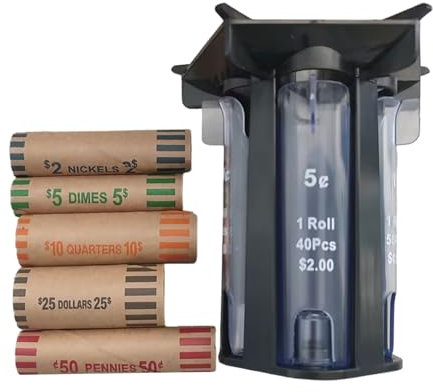 Diogeynu Münzzähler Münzsortierer Tube 5-in-1 Wechselsortierer Münzhalter Zählmaschine Münzwickler Great Kid