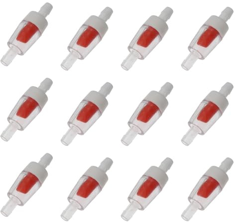 HJTOOK 12pcs One-Way Check Valve Air Pump Accessories 4mm Red+White Non-Return Air Pump Accessories