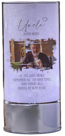 ukgiftstoreonline Personalised Uncle Sympathy Gift Memorial Remembrance Light with Photo