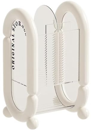 Belijoeuri,Portapennelli da Trucco,Porta Trucchi,Porta Pennelli Make up,Porta Trucchi Organizer,Cassetto o Viaggio,Materiale Resistente e Facile da Pulire(Bianco Latte)