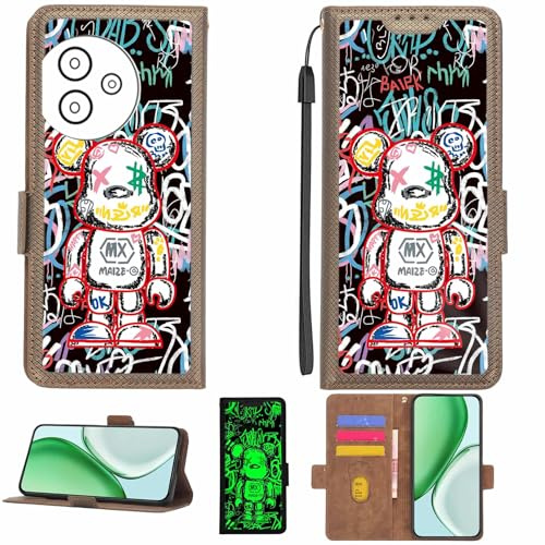 Aroepurt fodral kompatibelt med Cricket Sn333C telefonfodral flipfodral [med härdat glas skärmskydd] [RFID-blockering] [ljuseffekt] LPT-MXX