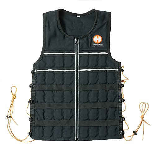 Hyperwear Hyper Vest Elite, XL 10lbs, Verstellbare Gewichtsweste gewicht, robustes schwarzes Cordura-Gewebe trainingsweste, Body Fit Passform, weight vest für Damen und Herren