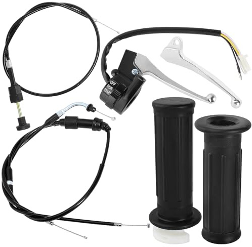 QAZAKY Gasreglage hus startbrytare choke kabel styre accelerator vridgrepp handtag set för Yamaha PW50 PY50 Peewee Y-Zinger motorcykel motorcykel dirtbike kontroll vänster höger bromshandtag