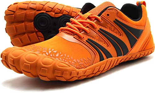 Oranginer Men's Zero Drop Shoes Barefoot Comfortable Five Toe Shoes for Men Orange Size 13