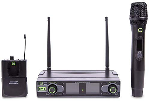 Q Audio QWM 1950 HH + BP Channel 70 UHF Diversity Dual Wireless Microphone System 863.1/864.9MHz
