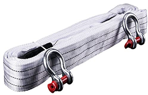 Feezi Tow Rope High Strength Towing Strap - 16.4' Long 39683 Lb(5 Maters 18 Ton), with Two Safety Hooks and Reflective Strip, Road Recovery Towing Cable Winch Strap