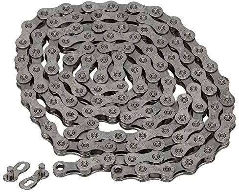 9-Speed 116 Links Chain for Mountain Bike Folding Adjustable Steel Chain (Grey)