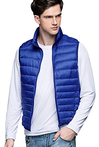 Chaleco Plumas Ligero Acolchado Ultraligero Hombre Chalecos Caballero Gilet Plumon Abrigo Sin Mangas Talla Grande Zafiro M