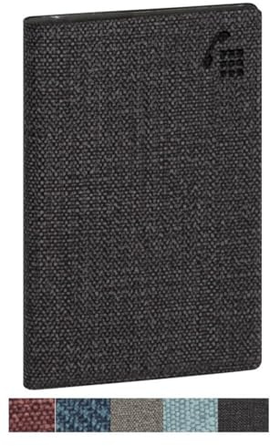 Exacompta - 132821E - Adressbuch Tailor - 7,5 x 11 cm - 96 Seiten - Abnehmbarer Einband in Textiloptik - farblich sortiert