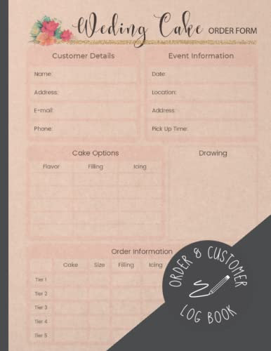 WEDDING CAKE ORDER FORM LOG BOOK: Detailed Order & Customer Tracker Notebook for Custom Cake Orders | Perfect for Home-based cake business & small/professional bakery.