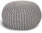 casamia Pouf Ø 55 o. 45 cm Strickhocker Sitzpouf Bodenkissen für Innen Indoor Größe ø 55 cm, Farbe hellgrau