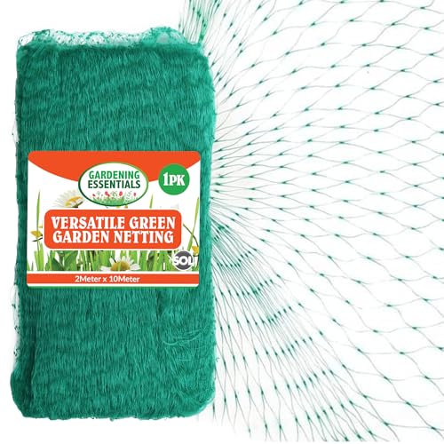 SOL 1x Versatile Green Garden Netting, 2m x 10m Anti Bird Garden Mesh Netting for Plant, Fruit & Vegetables, Protect Grass Seed, Pond, Vegetable & Shrubs, Durable Weather Proof Mesh for Gardening