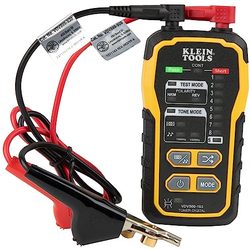 Klein Tools VDV500-163 Wire Tracer Digital Tone Generator Continuity Cable Tester for for Ethernet, Telephone, Speaker, Coax, and Data Cables RJ45, RJ11, RJ12