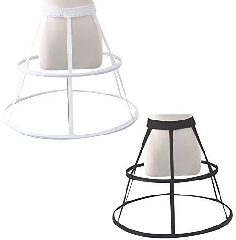 Linghe A-Linie Crinoline Underskirt Pannier Petticoat Krinoline Unterrock Brautkleid Reifrock Tüllrock Hochzeit Cosplay (Schwarz)