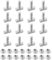 WEDAMOO T Slot Bolts, M8 x 20 Hammer Head Screws, Stainless Steel Hammer Head Screws, 16 Pcs T-Slot Track Bolts with 16 Pcs Hexagon Flange Nuts for Aluminum Profile, Photovoltaic Solar Panels