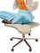 ENHEN Kniestuhl Home Office Meditation Chair mit Rädern & Mid Back, Erwachsene ADHS -Yoga -Schreibtischstuhl, Ergonomischer 2 Kissenkreuz -Beinschuk für Under Desk (Color : White)