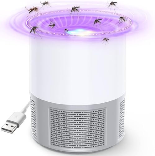 Elektrisch Fliegenfalle, Insektenvernichter Elektrisch Mückenfalle Tragbare UV Fliegenfalle Mückenschutz Stumm USB Mückenlampe Moskitoschutz Insektenfalle für Haus Aussen Camping Garten