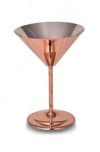 Copa de Martini de cobre, 250 ml, forjada a mano por artesanos turcos, lisa, color rojo