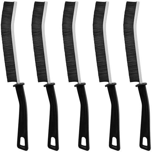 Cepillo para Juntas 5 Unidades - Cerdas Duras para Limpieza de Suelos - Fino para Limpiar - Limpieza del Hogar (Negro)