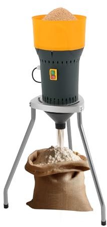 KiwiHood Macinino per cereali, 1000 W, elettrico, macinino per cereali, farina di mais, polverizzatore, capacità dell'imbuto da 6,5 l, con 5 setacci per spezie secche