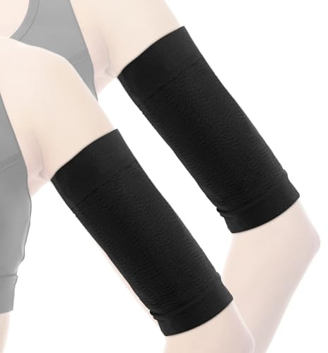 poeland 2 Pairs Slimming Arm Sleeves, Arm Shapers Sport Arm Shapers, Elastic Compression Arm Shapers for Women Girls