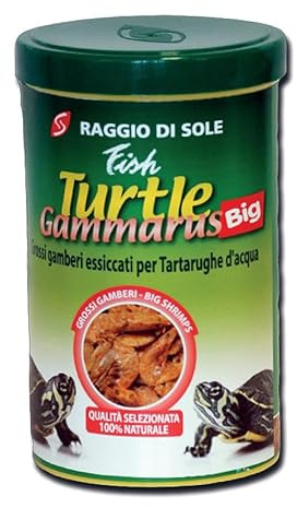 Fish TURTLE Gammarus, Cibo per Tartarughe d'Acqua, Gamberi Essiccati Grandi, 1000 ml- 150gr