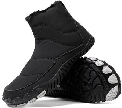 VERROL Barfußschuhe Winterstiefel Herren Damen Schneestiefel mit Warm Gefüttert Outdoor Bequem Wasserabweisend Winterschuhe Traillaufschuhe mit rutschfest Sohle & Breiter Zehenbox