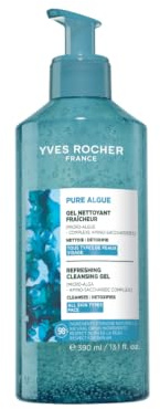 Yves Rocher Gel Limpiador Facial y Desmaquillante Ultra-Frescor 390ml para una Limpieza Facial Profunda Pure Algue | Skincare con Microalga Oxigenante | Limpiador Facial Todo Tipo de Piel