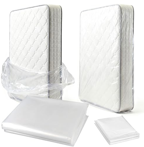 2 Piezas Funda Protectora Colchon de 120 x 240 cm - Funda Plastico Colchon, Almacenamiento de Colchones Impermeable y Reutilizable, Mattress Protector para Mudanzas, Almacenamiento y Transporte