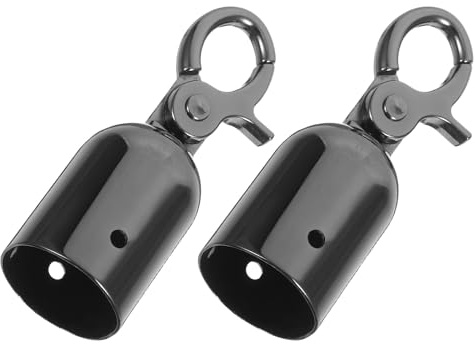VALICLUD Lot de 2 Embouts de Corde Robustes en Alliage de Zinc 28Mm avec Crochet pour Garde-Corps Attache-Cordon Métallique Noir Mat Butée de Corde Sécurisée pour Usage Intérieur et