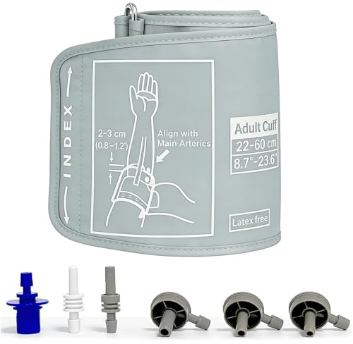 Blood Pressure Cuff for Omron BP Monitors,22-60cm Adjustable Blood Pressure Monitors Large Cuff,Includes 6 Connectors,Compatible with Universal Blood Pressure Machine(BP Cuff Included Only)